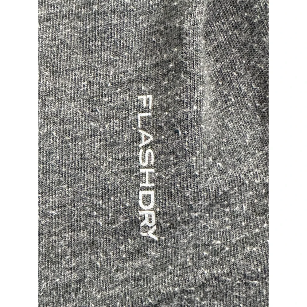 The North Face Mens FlashDry Henley Shirt Long Sleeve Gray Heather Large L/G